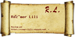 Römer Lili névjegykártya