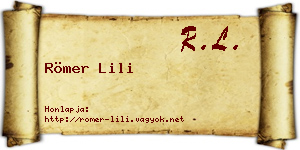 Römer Lili névjegykártya
