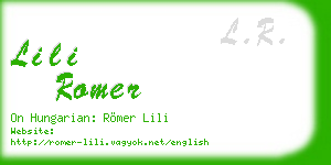 lili romer business card
